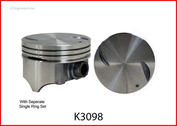 Enginetech K3098(8)PSTD Engine Piston Kit with Full Ring Stack for Chevrolet C2500 and C3500