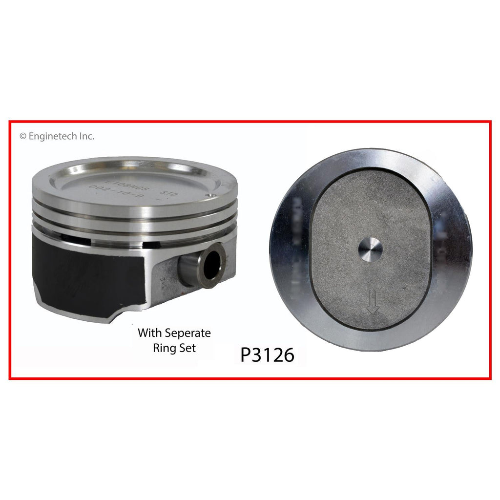 Enginetech K3126(4).50 Engine Piston Kit with Full Ring Stack for Buick Century and Chevrolet Cavalier