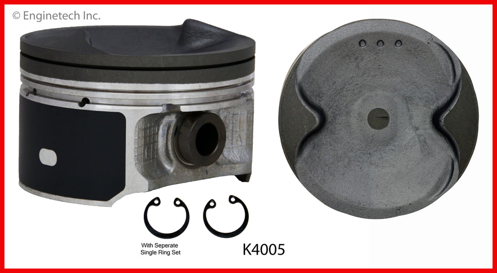 Enginetech K4005(4)P.50 Engine Piston Kit with Full Ring Stack for Nissan Frontier (2005-2011)