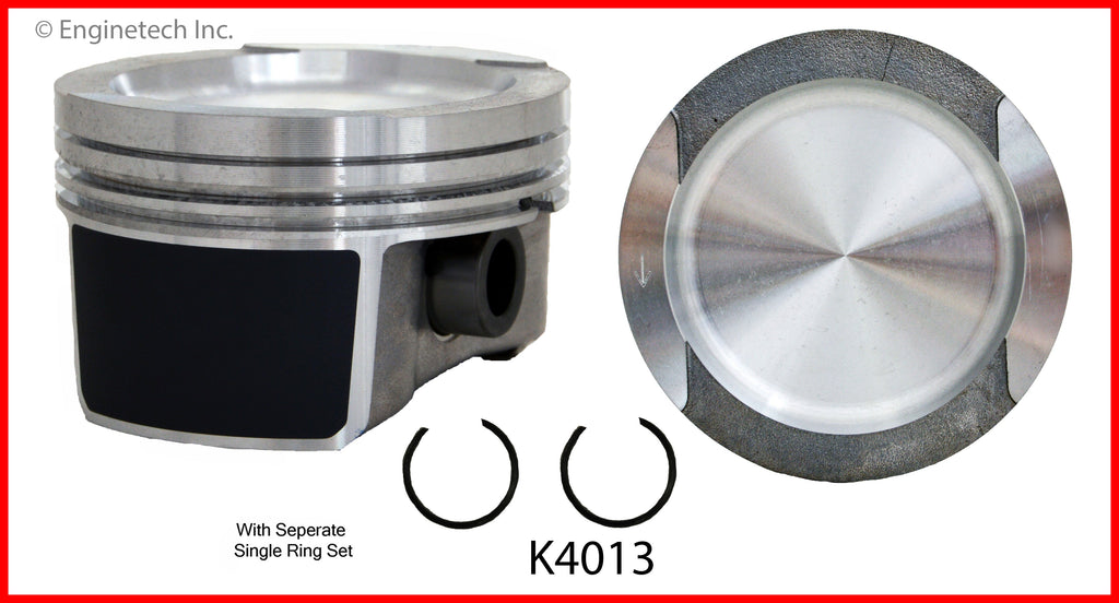 Enginetech K4013(4)P.50 Engine Piston Kit with Full Ring Stack for VW Models