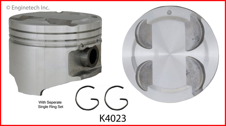 Enginetech K4023(4)PSTD Engine Piston Kit with Separate Full Ring Stack for Mazda Miata