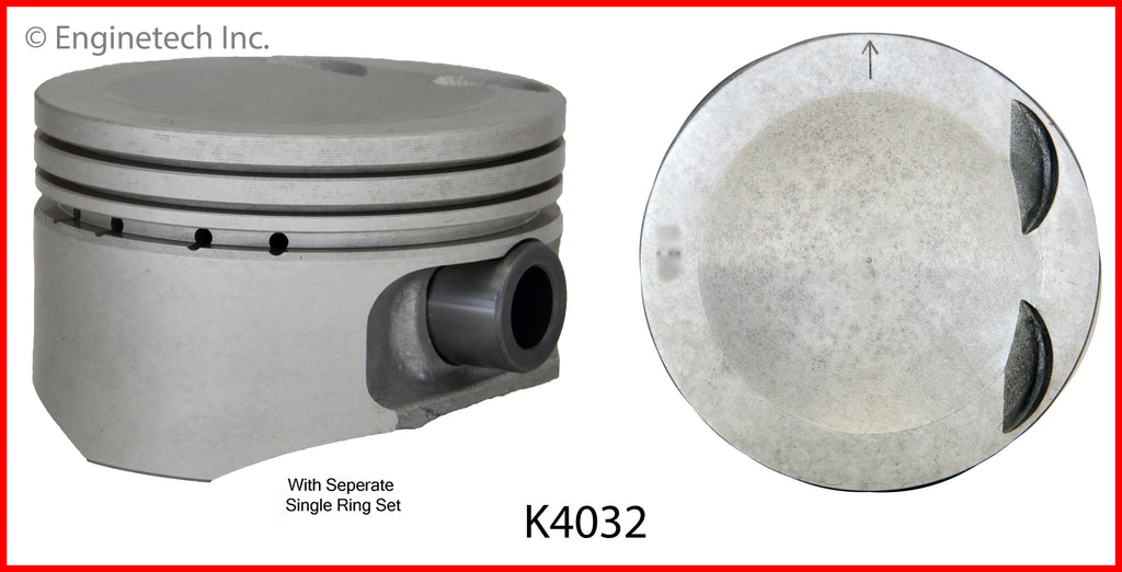 Enginetech K4032(4)P.50 Engine Piston Kit with Full Ring Stack for Suzuki Forenza and Reno