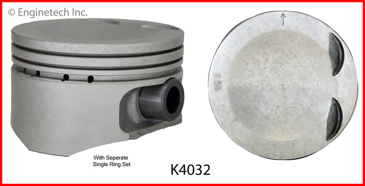 Enginetech K4032(4)P.50 Engine Piston Kit with Full Ring Stack for Suzuki Forenza and Reno