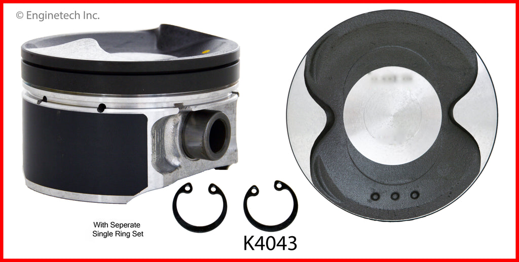Enginetech K4043(4)P.50 Engine Piston Kit with Full Ring Stack for Nissan Vehicles