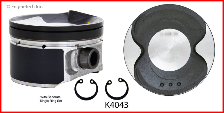 Enginetech K4043(4)P.50 Engine Piston Kit with Full Ring Stack for Nissan Vehicles
