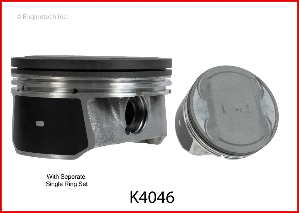 Enginetech K4046(6)P.75 Engine Piston Kit with Full Ring Stack for Ford and Lincoln Vehicles