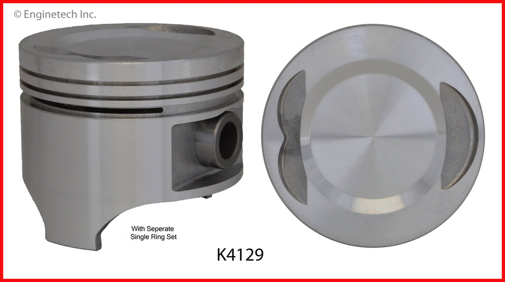 Enginetech K4129(4)P.50 Engine Piston Kit with Separate Full Ring Stack for Mazda and Kia Models