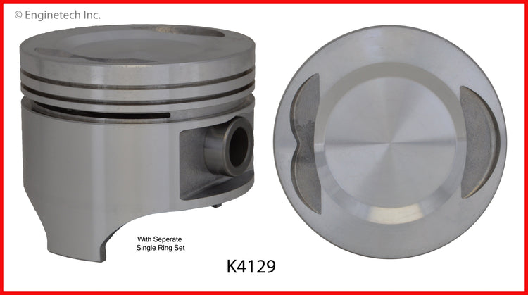 Enginetech K4129(4)P.50 Engine Piston Kit with Separate Full Ring Stack for Mazda and Kia Models