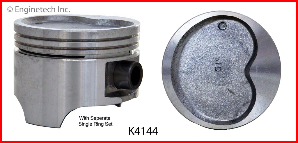 Enginetech K4144(4)P.50 Engine Piston Kit with Full Ring Stack for Chevy Nova and Toyota Corolla