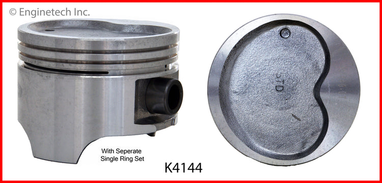 Enginetech K4144(4)PSTD Engine Piston Kit with Full Ring Stack for Chevrolet Nova and Toyota Corolla