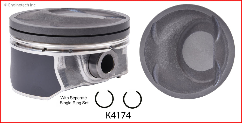 Enginetech K4174(4)P.50 Engine Piston Kit with Full Ring Stack for Toyota Corolla (1993-1997)
