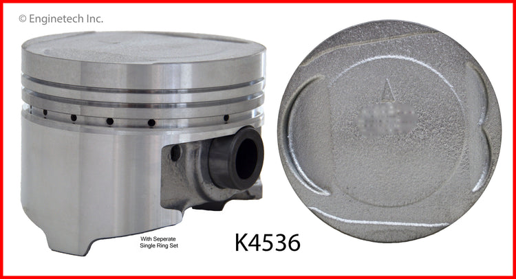 Enginetech K4536(4)PSTD Engine Piston Kit with Full Ring Stack for Mitsubishi Mighty Max