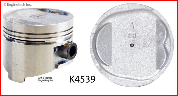 Enginetech K4539(4)PSTD Engine Piston Kit with Separate Full Ring Stack for Dodge and Plymouth Vehicles