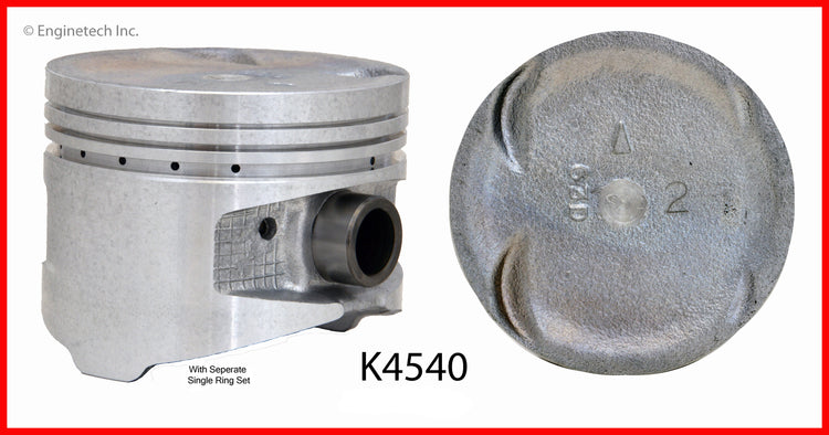 Enginetech K4540(4)PSTD Engine Piston Kit with Separate Full Ring Stack for Mitsubishi Galant