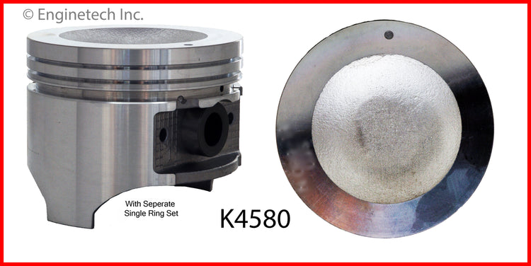 Enginetech K4580(4)P.50 Engine Piston Kit with Full Ring Stack Options