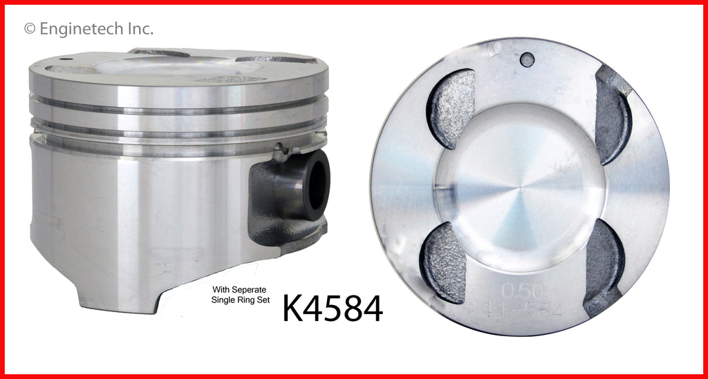 Enginetech K4584(4)P.50 Engine Piston Kit with Full Ring Stack for Mazda Protege