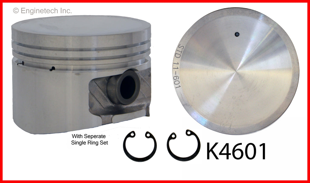 Enginetech K4601(4)P.50 Engine Piston Kit with Full Ring Stack for Nissan Sentra and NX (1991-1994)