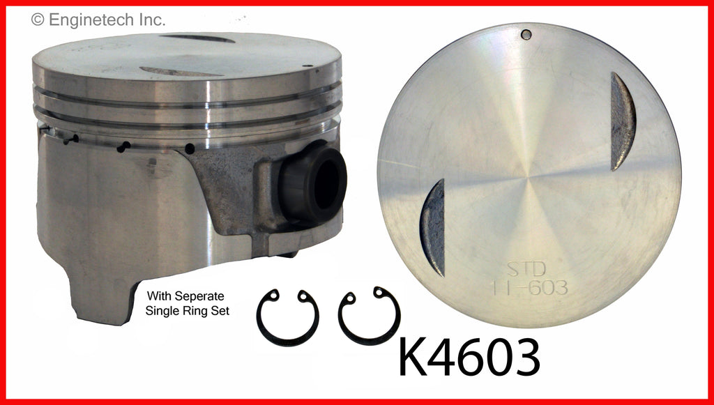 Enginetech K4603(6)P.50 Engine Piston Kit with Full Ring Stack for Domestic and Import Engines