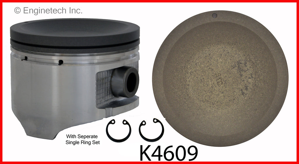 Enginetech K4609(4)PSTD Engine Piston Kit with Separate Full Ring Stack for Nissan 240SX and Altima
