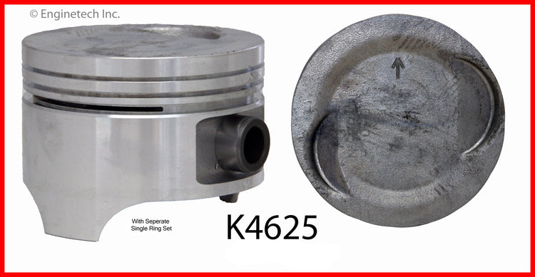 Enginetech K4625(4)PSTD Engine Piston Kit with Separate Full Ring Stack for Suzuki Samurai and Sidekick