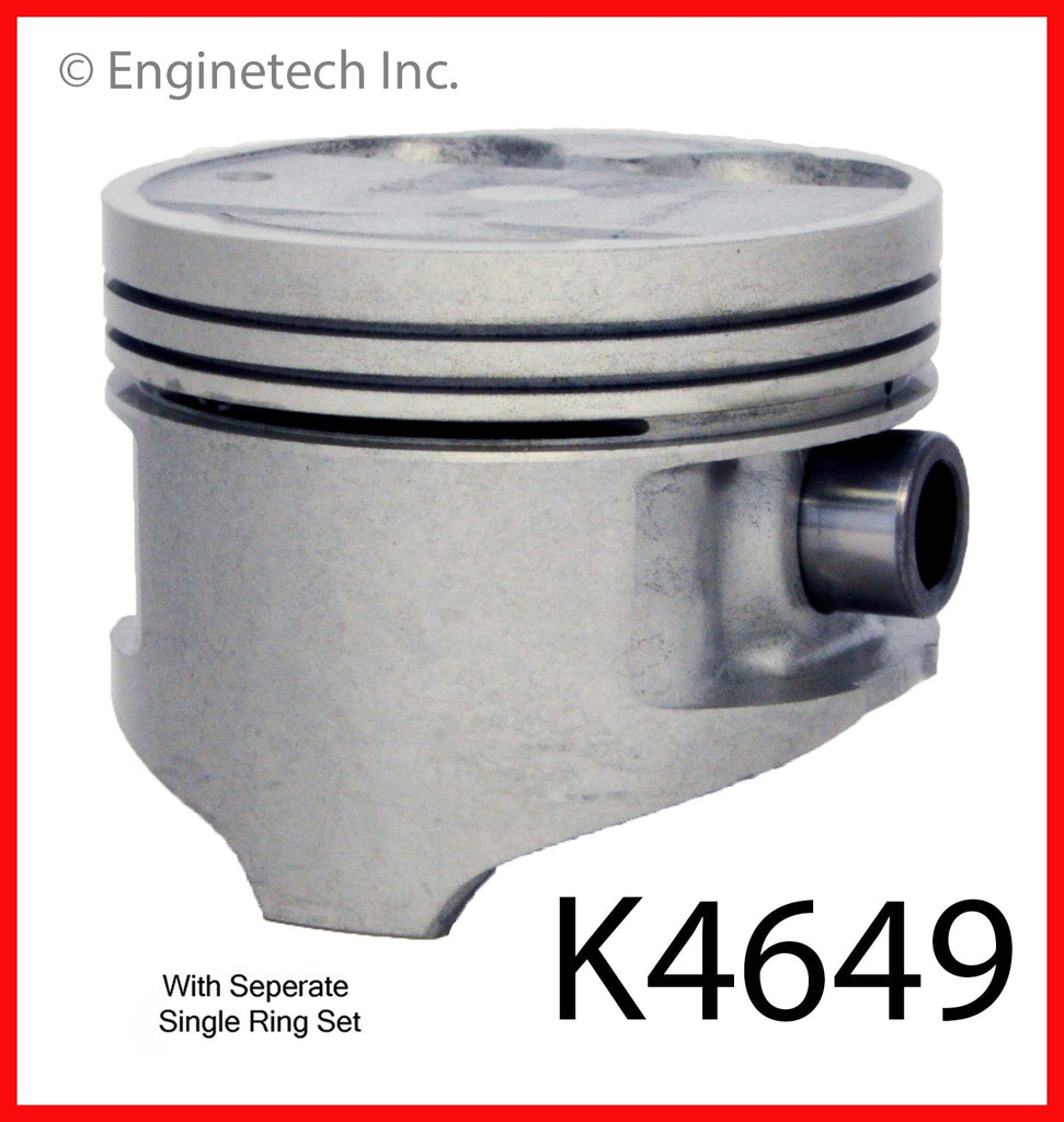 Enginetech K4649(4)P.50 Engine Piston Kit with Full Ring Stack for Toyota Corolla and MR2