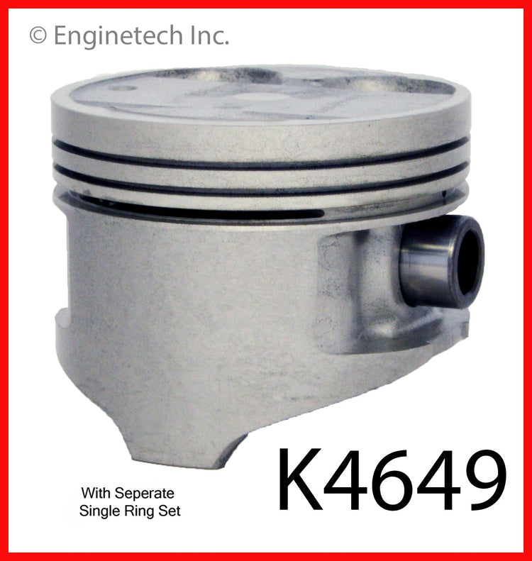 Enginetech K4649(4)P.50 Engine Piston Kit with Full Ring Stack for Toyota Corolla and MR2