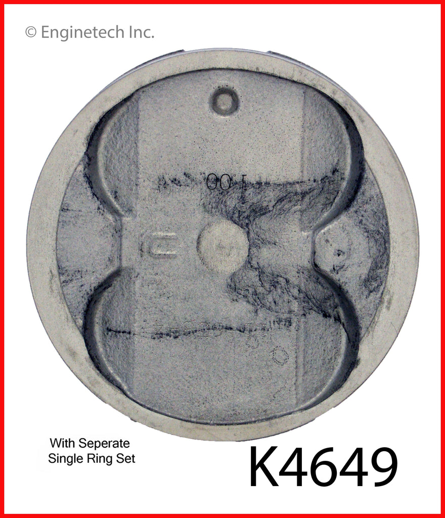 Enginetech K4649(4)PSTD Engine Piston Kit for Toyota Corolla and MR2