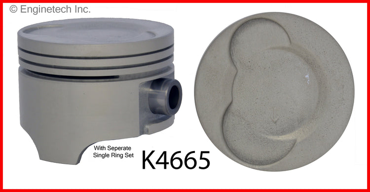 Enginetech K4665(3)P.50 Engine Piston Kit with Separate Full Ring Stack for Chevy and Geo Metro