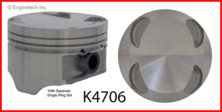 Enginetech K4706(4)P.50 Engine Piston Kit with Full Ring Stack for Mazda 626 (1993-2002)