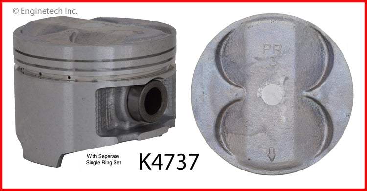 Enginetech K4737(4)P.50 Engine Piston Kit with Separate Full Ring Stack