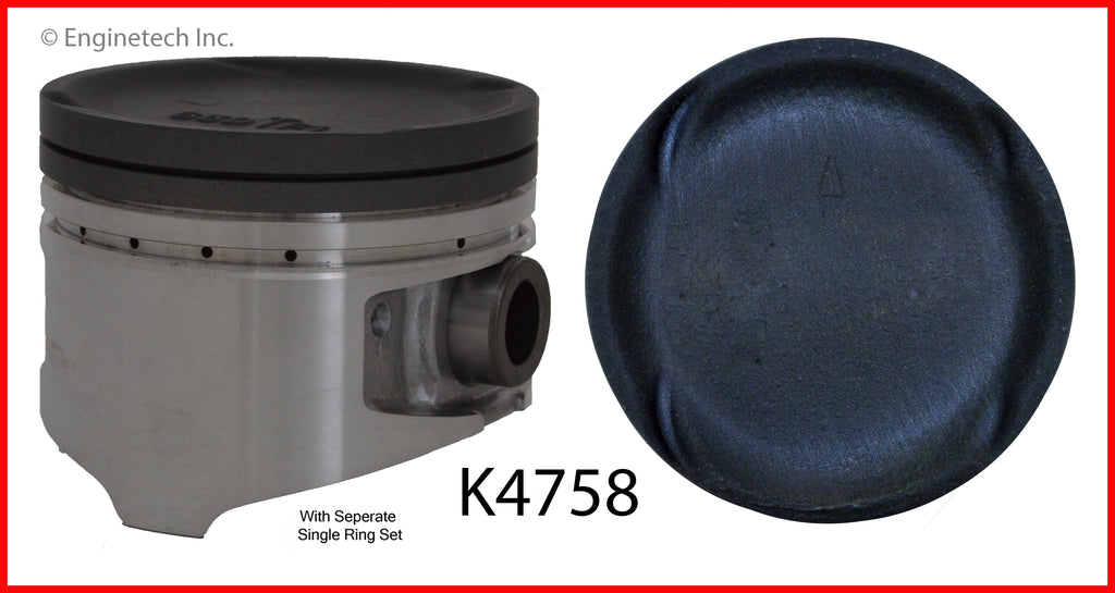 Enginetech K4758(4)PSTD Engine Piston Kit with Separate Full Ring Stack for Eagle Talon and Plymouth Laser