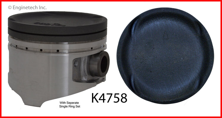Enginetech K4758(4)PSTD Engine Piston Kit with Separate Full Ring Stack for Eagle Talon and Plymouth Laser