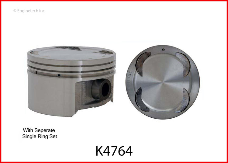 Enginetech K4764(6)PSTD Engine Piston Kit with Separate Full Ring Stack for 2004 Isuzu Axiom and Rodeo