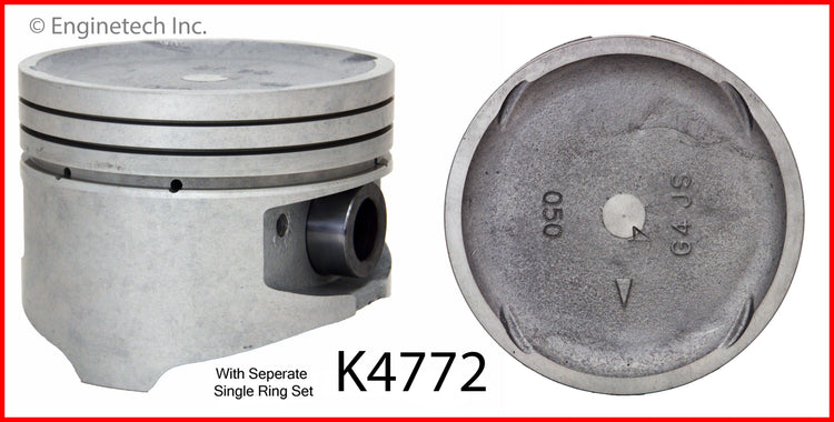 Enginetech K4769(4)P.50 Engine Piston Kit with Full Ring Stack for Chevy Metro & Suzuki Swift