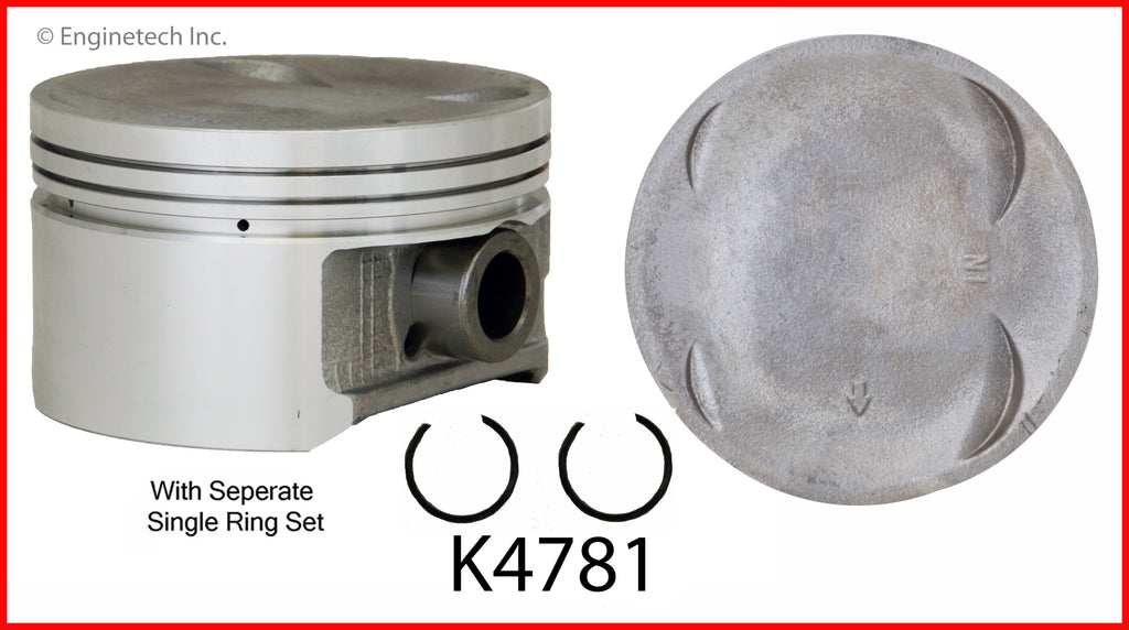 Enginetech K4781(4)PSTD Engine Piston Kit for Honda Accord (1998-2002)