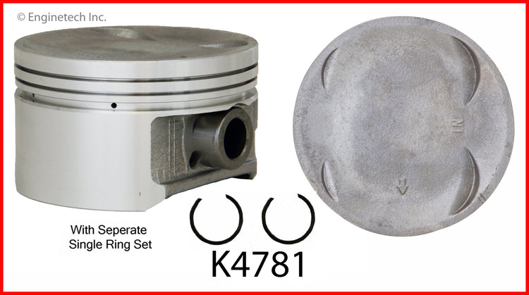 Enginetech K4781(4)PSTD Engine Piston Kit for Honda Accord (1998-2002)