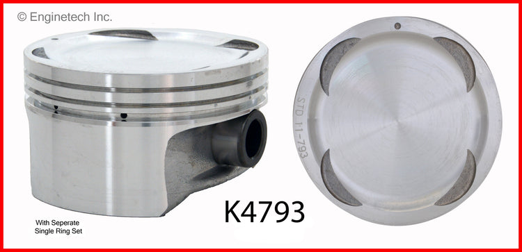 Enginetech P4793(6)P.50 Engine Piston Kit with Separate Full Ring Stack for Isuzu Vehicles