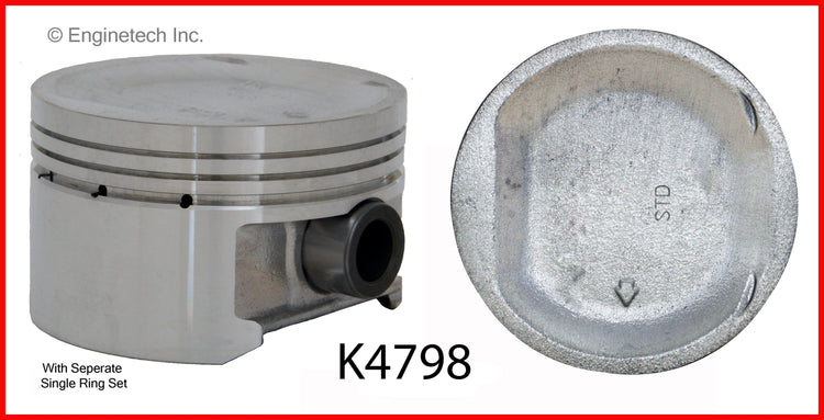 Enginetech K4798(4)P.50 Engine Piston Kit with Full Ring Stack for Honda Civic (2001-2005)