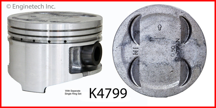 Enginetech K4799(4)PSTD Engine Piston Kit with Full Ring Stack for Honda CR-V (1999-2001)