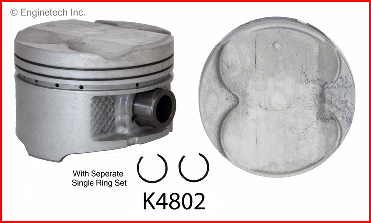 Enginetech K4802(4)PSTD Engine Piston Kit with Full Ring Stack for 2004-2006 Pontiac Vibe and Toyota Models