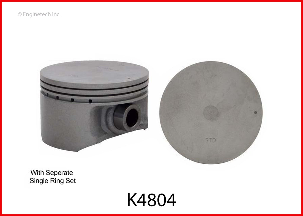Enginetech K4804(4)P.50 Engine Piston Kit with Full Ring Stack - Standard & Premium Options