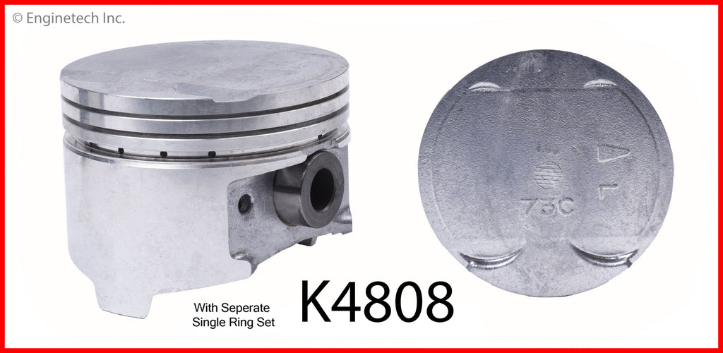 Enginetech K4808(6)PSTD Engine Piston Kit with Separate Full Ring Stack for Chrysler and Dodge Models