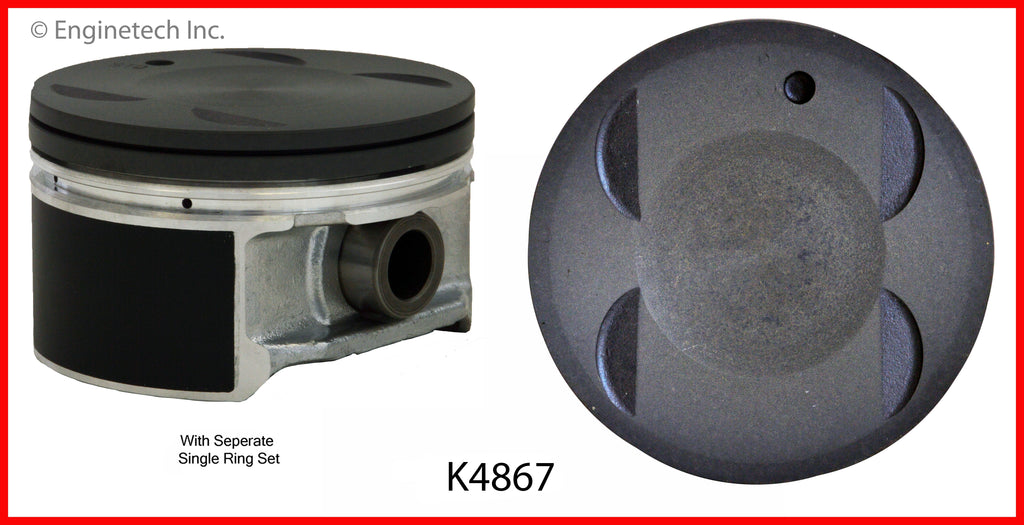 Enginetech K4867(6)P.50 Engine Piston Kit with Full Ring Stack for Lexus and Toyota Models