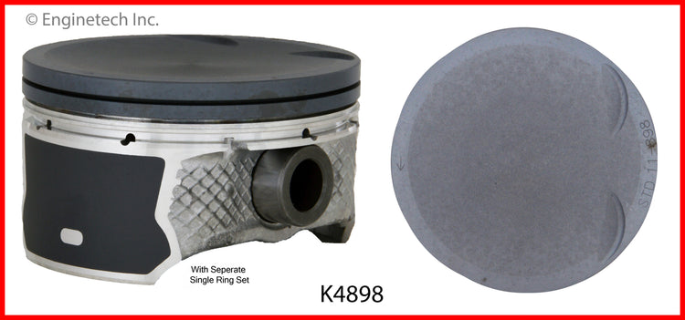 Enginetech K4898(4)PSTD Engine Piston Kit with Full Ring Stack for Mazda 3 (2006-2013)