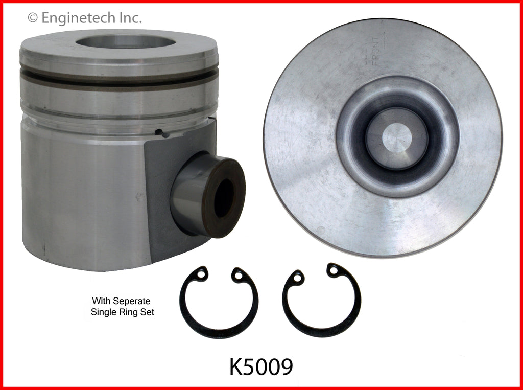 Enginetech K5009(6)P.50 Engine Piston Kit with Full Ring Stack for Dodge Ram 2500 and 3500 (1996-1998)