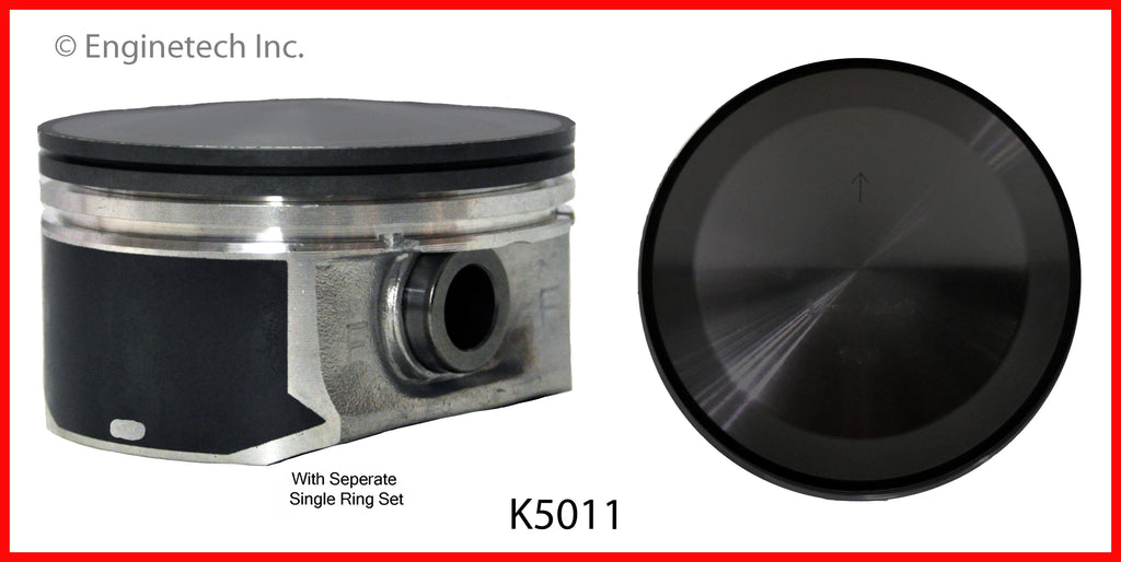 Enginetech K5011(8)P.50 Engine Piston Kit with Full Ring Stack for Dodge and Chrysler Vehicles