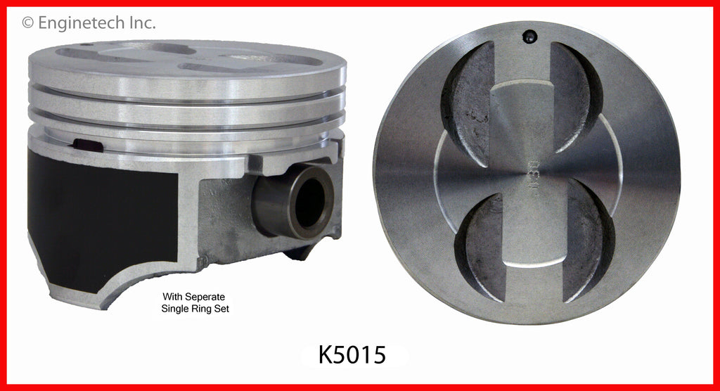 Enginetech K5015(8)030 Engine Piston Kit with Separate Full Ring Stack for Ford Vehicles