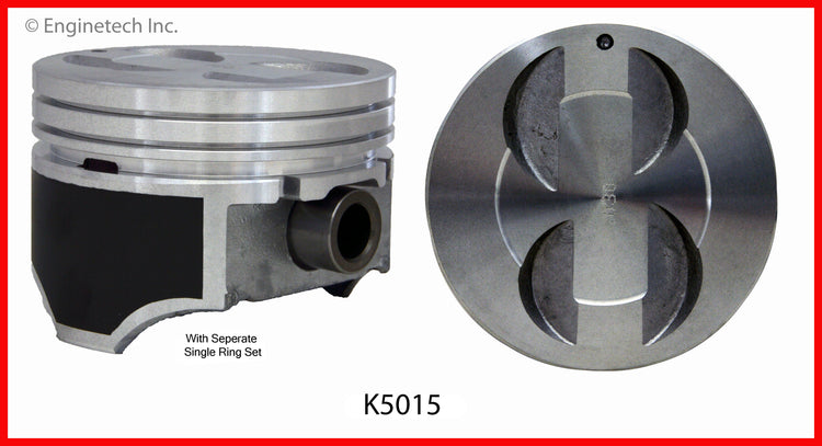 Enginetech K5015(8)030 Engine Piston Kit with Separate Full Ring Stack for Ford Vehicles