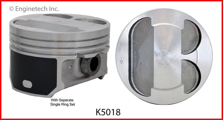 Enginetech K5018(4)PSTD Engine Piston Kit with Full Ring Stack for Ford and Mazda Vehicles