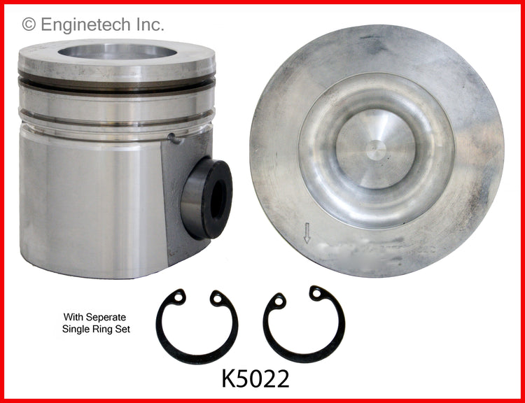 Enginetech K5022(6)P020 Engine Piston Kit with Separate Full Ring Stack for Dodge Ram 2500 and 3500 (1998-2002)